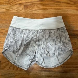 lululemon white and grey shorts